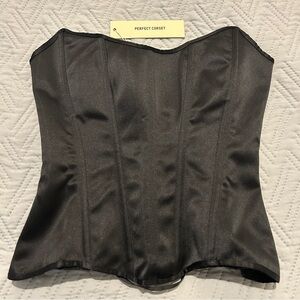 Perfect Corset Black Satin Bustier